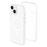 iPhone 15 Lippa Hybrid Plastik Bagside Cover - MagSafe Kompatibel - Gennemsigtig / Hvid