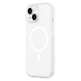iPhone 15 Lippa Hybrid Plastik Bagside Cover - MagSafe Kompatibel - Gennemsigtig / Hvid