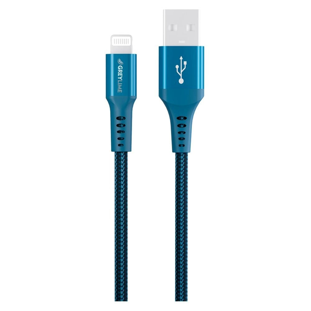 GreyLime 12W Braided USB-A til Lightning Kabel 50 centimeter - Blå