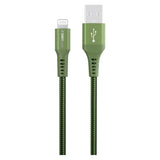 GreyLime 12W Braided USB-A til Lightning Kabel 50 centimeter - Grøn