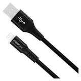 GreyLime 12W Braided USB-A til Lightning Kabel 50 centimeter - Sort