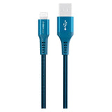 GreyLime 12W Braided USB-A til Lightning Kabel 3 meter - Blå