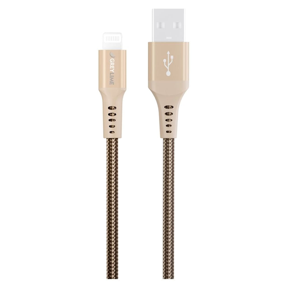 GreyLime 12W Braided USB-A til Lightning Kabel 3 meter - Beige