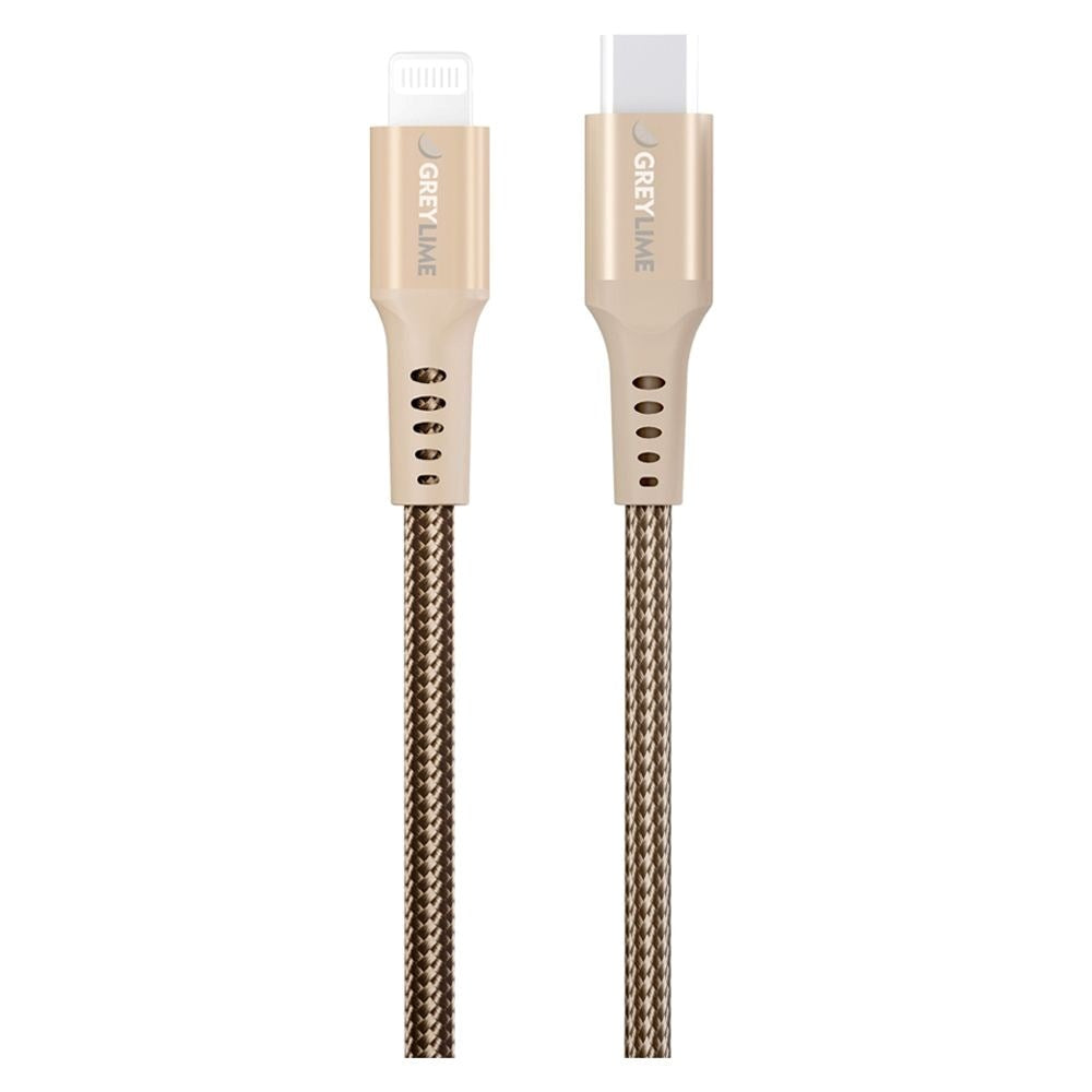GreyLime 18W Braided USB-C til Lightning Kabel 50 centimeter - Beige