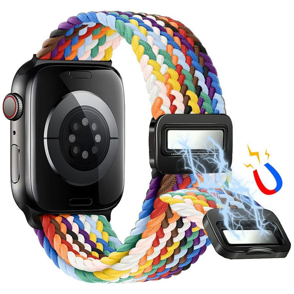 Apple Watch (38/40/SE/41/42mm) Nylon Rem Lippa - Magnetisk Lås - Multifarvet