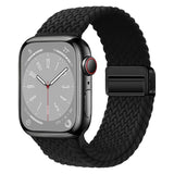Apple Watch (38/40/SE/41/42mm) Nylon Rem Lippa - Magnetisk Lås - Sort