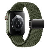 Apple Watch (42/44/SE/45/46/49mm) Nylon Rem Lippa - Magnetisk Lås - Grøn