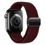 Apple Watch (42/44/SE/45/46/49mm) Nylon Rem Lippa - Magnetisk Lås - Rød