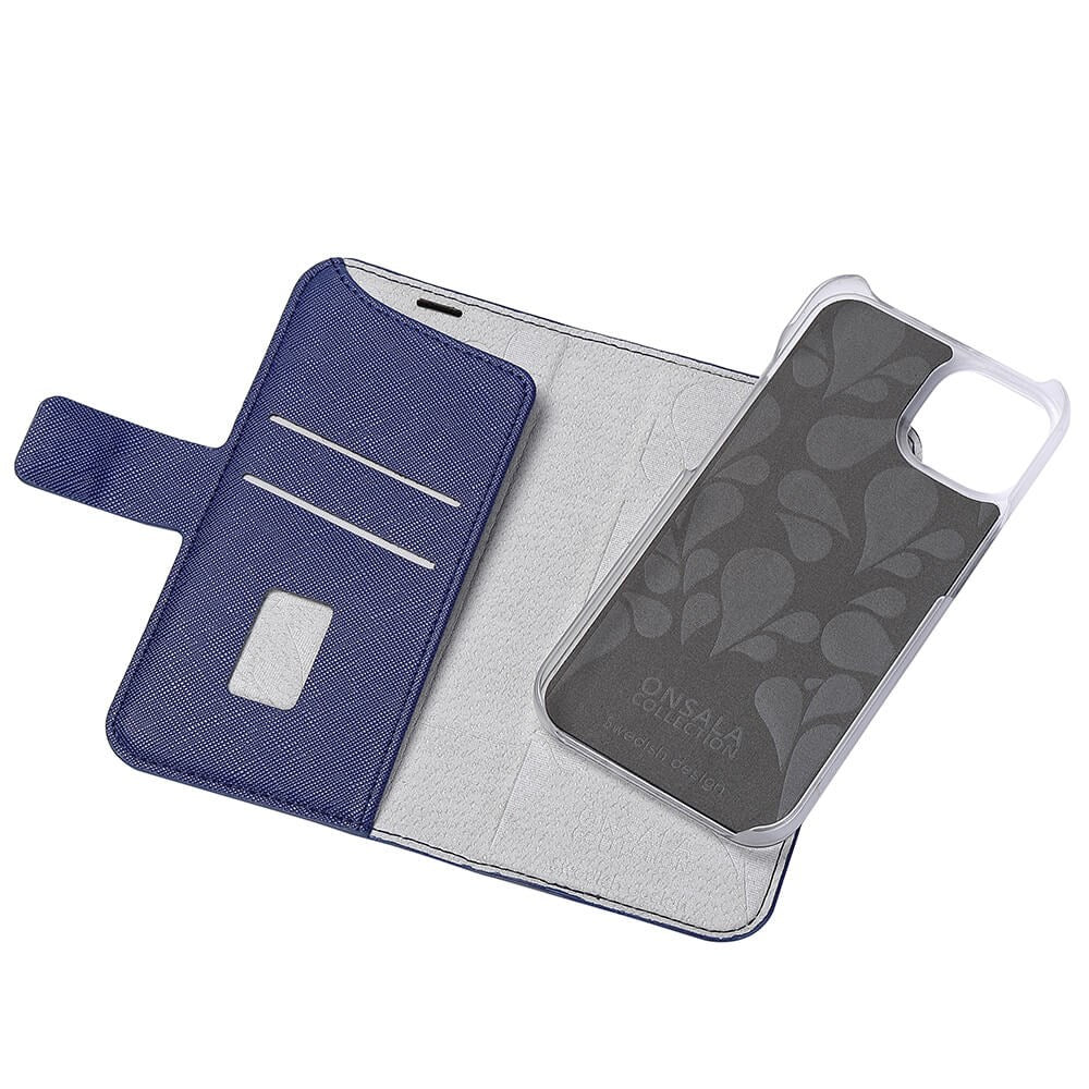 Onsala iPhone 14 / 13 ONSALA Fashion Collection Wallet Flip Case m. Magnet - Navy Blue