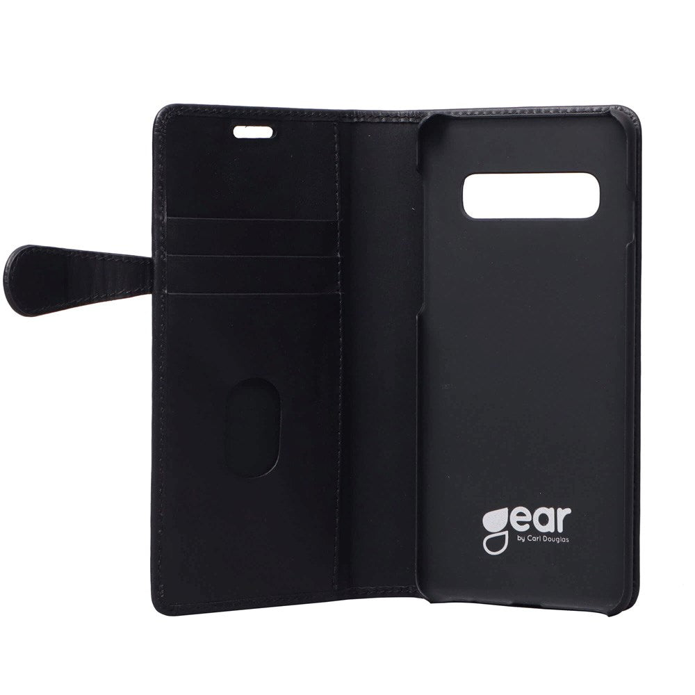 Samsung Galaxy S10+ (Plus) - Buffalo 2-i-1 Ægte Læder Flip Cover - Sort