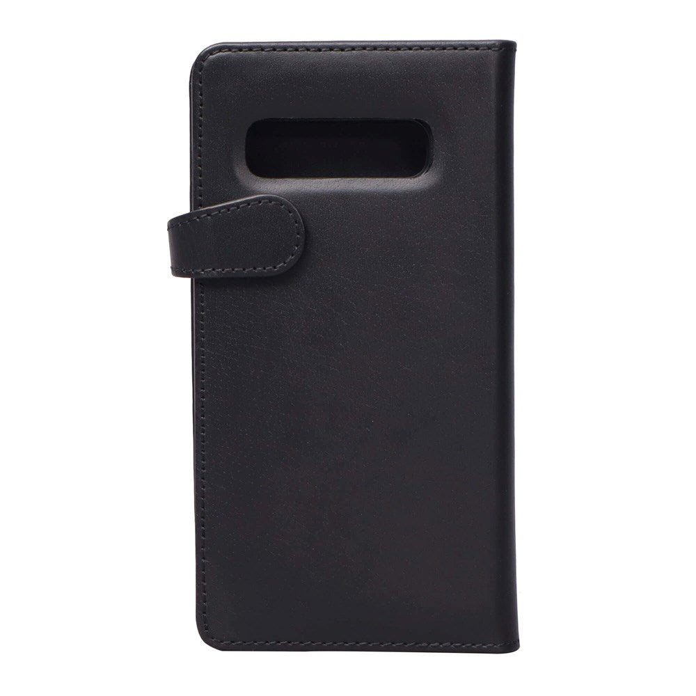 Samsung Galaxy S10+ (Plus) - Buffalo 2-i-1 Ægte Læder Flip Cover - Sort