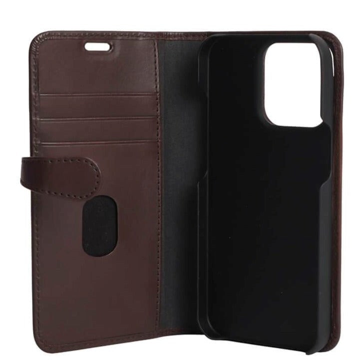 iPhone 13 Pro Buffalo 2-in-1 Wallet Ægte Læder Magnet Flip Cover m. Pung - Brun