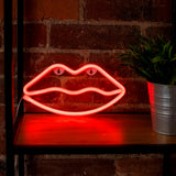 Forever Light - Læbeformet Neon Skilt - Rød LED Lys