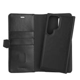 Buffalo Samsung Galaxy S24 Ultra 2-in-1 Wallet Ægte Læder Magnet Flip Cover m. Pung - Sort