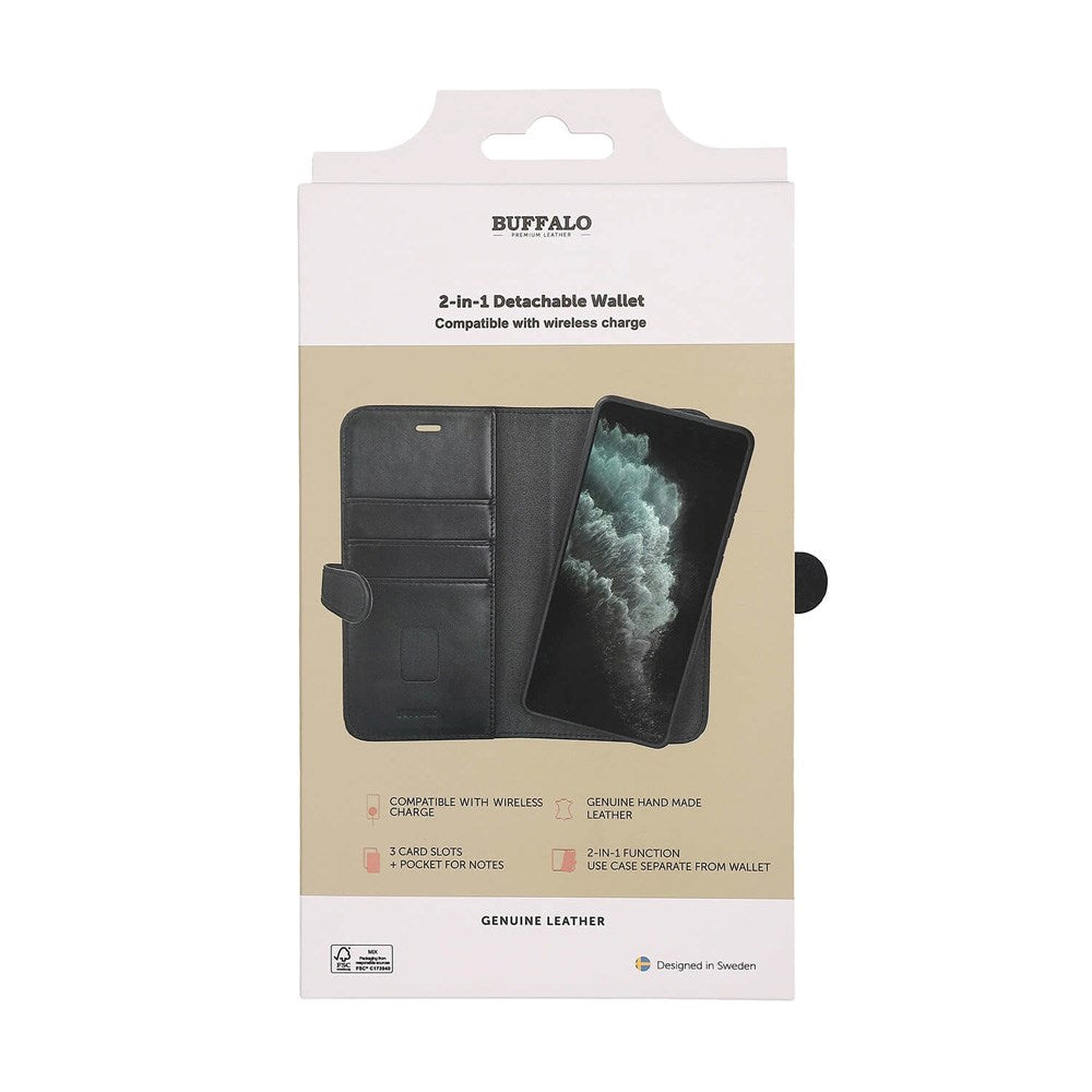 GEAR BUFFALO - 2-i-1 Læder Cover m. Pung - Samsung Galaxy S24 FE - Sort