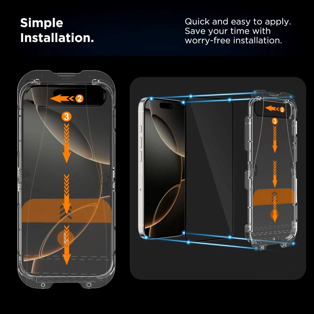 Tech-Protect - iPhone Air - Quick Set+ Skærmbeskyttelsesglas - 2 stk - Gennemsigtig / Sort Kant