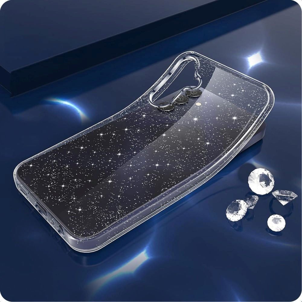 Tech-Protect Samsung Galaxy S25 Flexair Fleksibelt Plast Mobil Cover - Gennemsigtig / Glimmer