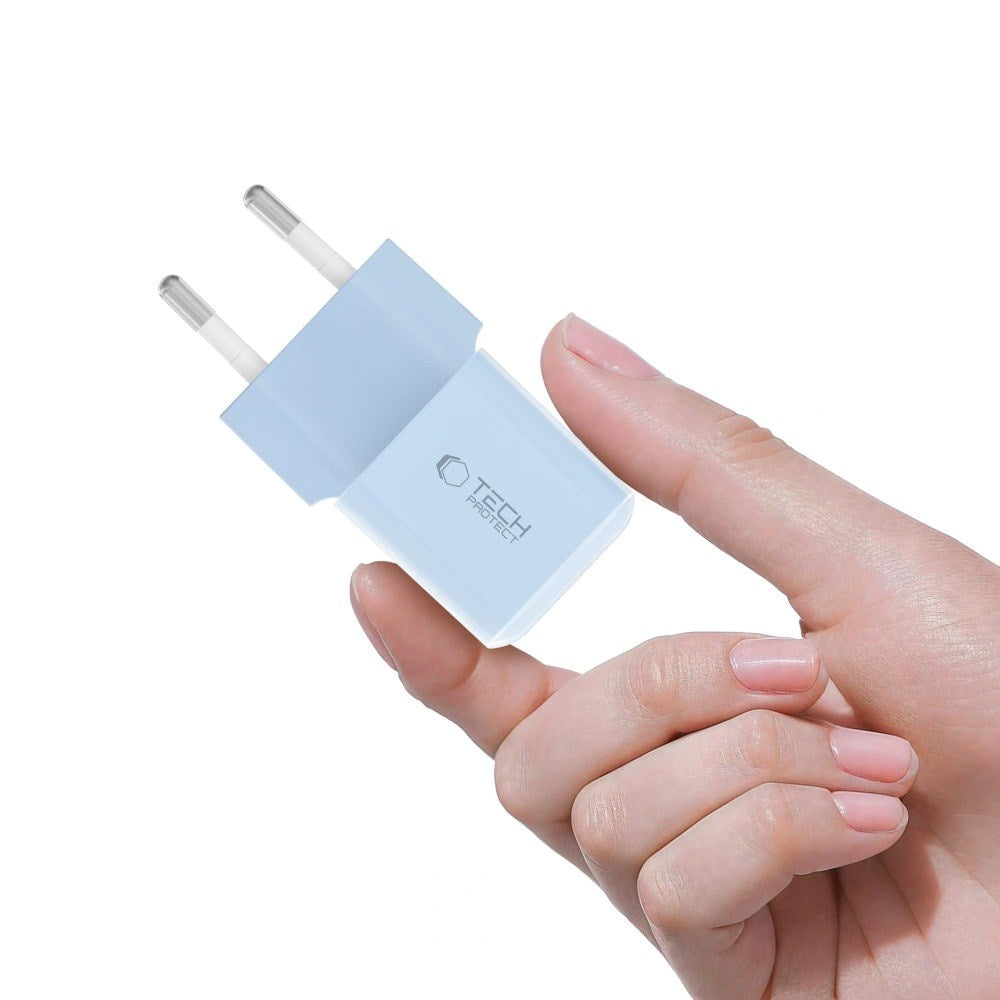 Tech-Protect Vægoplader m. 25W - 1 x USB-C (PD) - Blå
