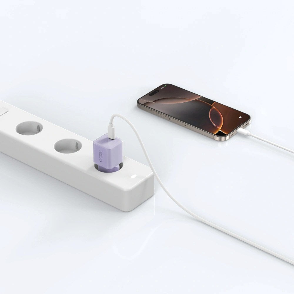 Tech-Protect Vægoplader m. 25W - 1 x USB-C (PD) - Lilla