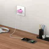 Tech-Protect Vægoplader m. 20W - 1 x USB-A (QC) & 1 x USB-C (PD) - Lyserød