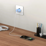 Tech-Protect Vægoplader m. 20W - 1 x USB-A (QC) & 1 x USB-C (PD) - Blå