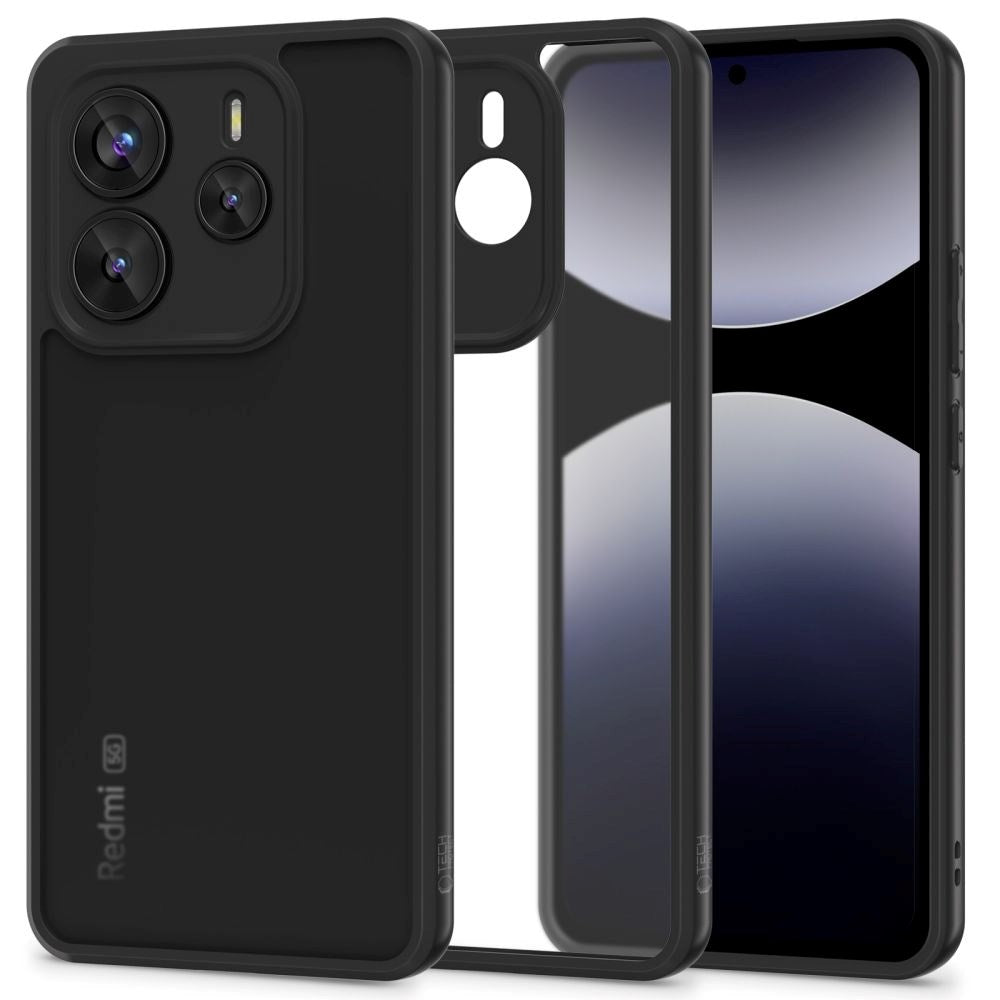 Xiaomi Redmi Note 14 (5G) - Tech-Protect MagMat Plastik Cover - Gennemsigtig / Sort