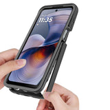 Motorola Moto G55 - Tech-Protect Defense Cover m. Hybrid Glas - Gennemsigtig / Sort