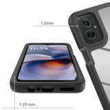 Motorola Moto G55 - Tech-Protect Defense Cover m. Hybrid Glas - Gennemsigtig / Sort
