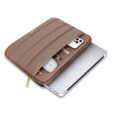 Tech-Protect Fluffy MacBook / Laptop 15-16" Sleeve m. Ekstra Lynlåslomme - Maks. Mål: 27 x 38cm - Beige