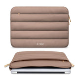 Tech-Protect Fluffy MacBook / Laptop 15-16" Sleeve m. Ekstra Lynlåslomme - Maks. Mål: 27 x 38cm - Beige