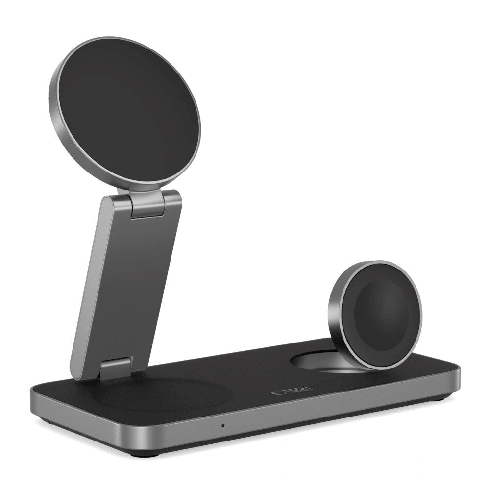 3-i-1 MagSafe Trådløs Oplader - Tech-Protect - 15W - Sort