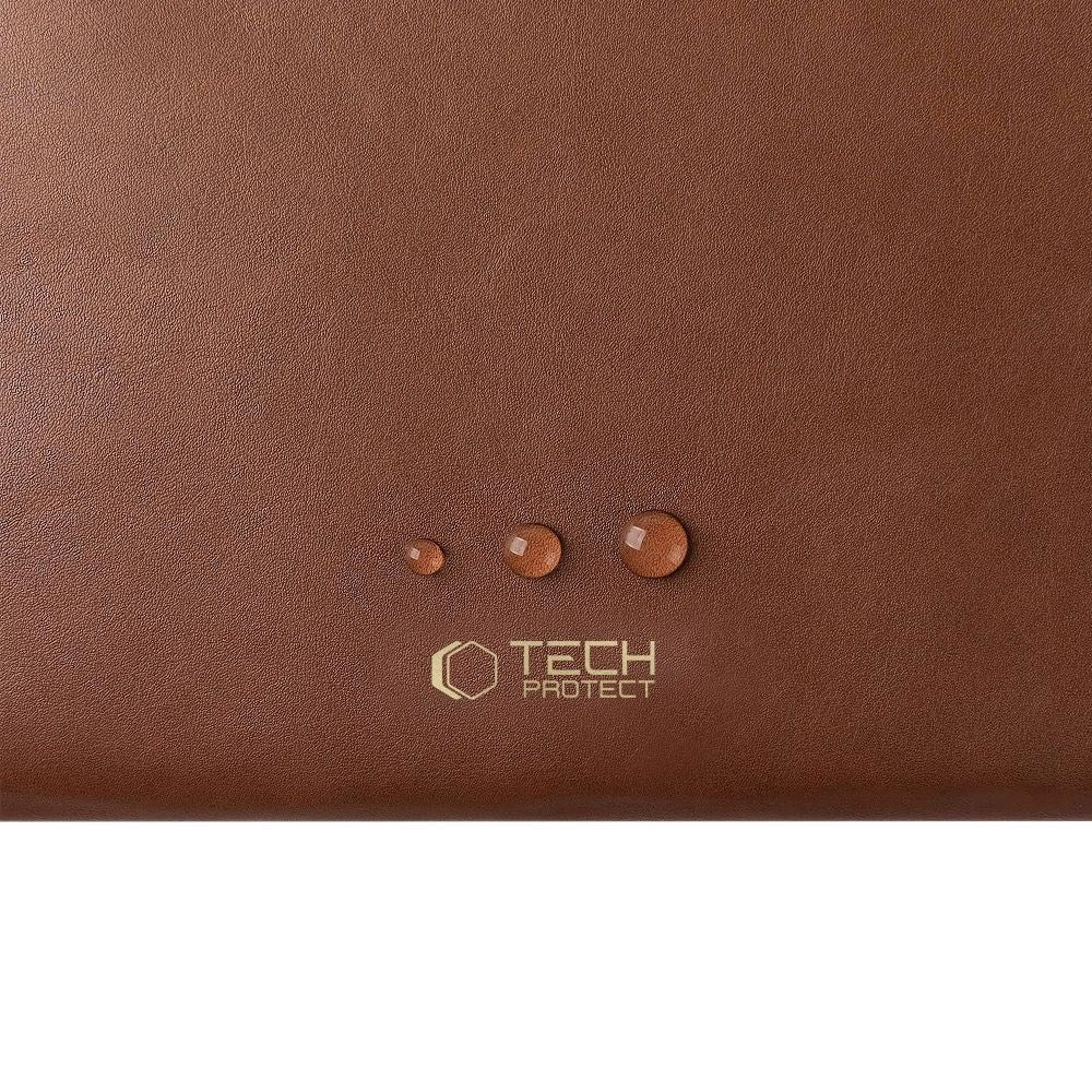 Tech-Protect MacBook / Laptop 15-16" Computer Sleeve i Kunstlæder - Foret Inderside - Brown