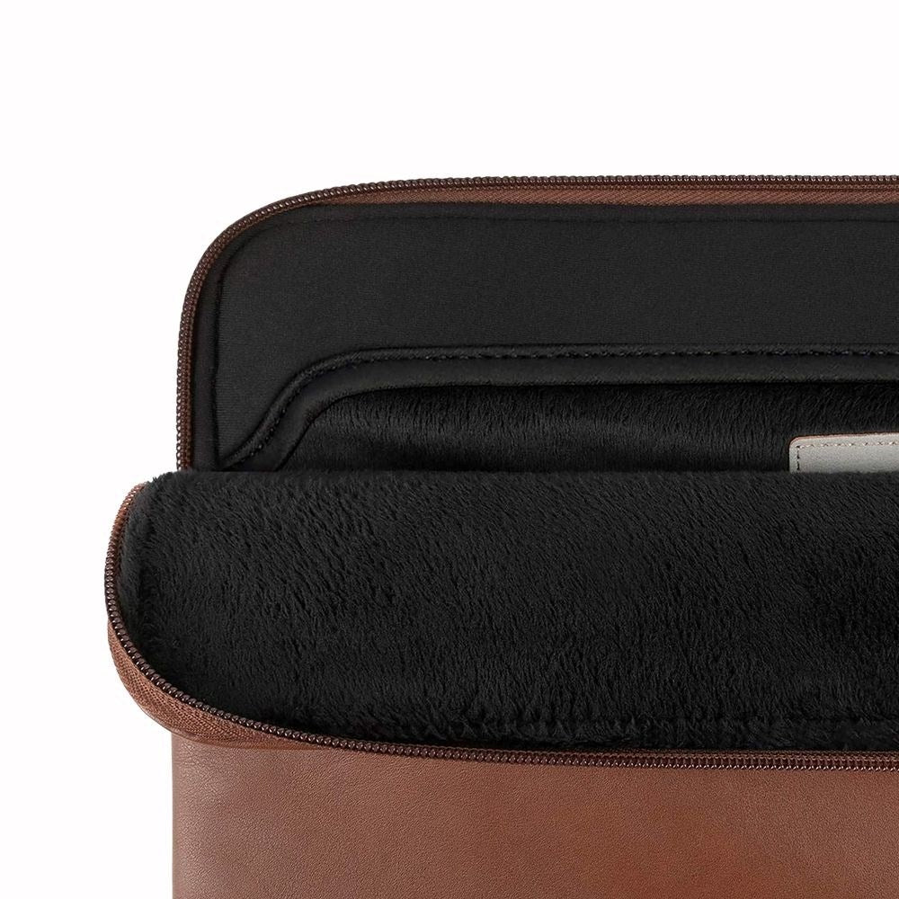 Tech-Protect MacBook / Laptop 15-16" Computer Sleeve i Kunstlæder - Foret Inderside - Brown