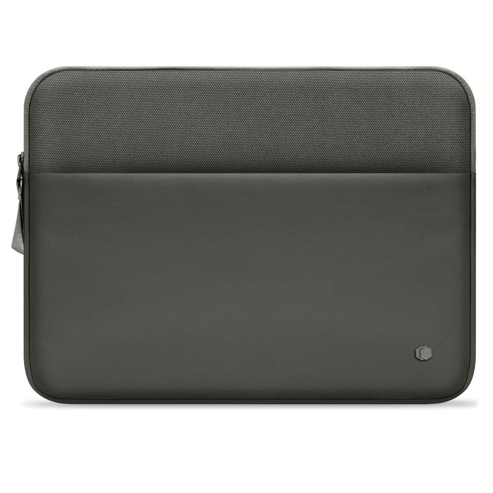 Tech-Protect MacBook / Laptop 15-16" Beskyttende Sleeve med Lomme - Foret Inderside - Mørkegrøn