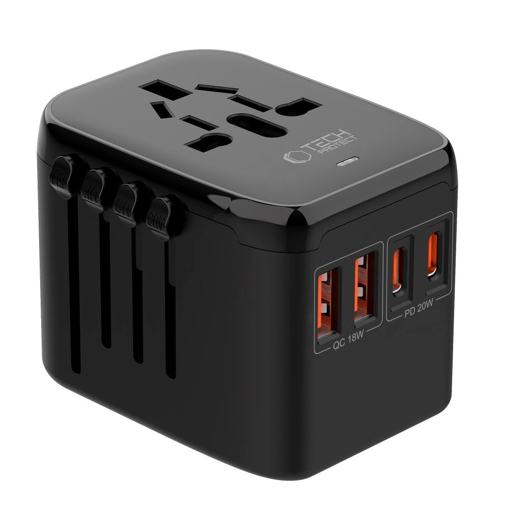 Tech-Protect - Rejseadapter - EU / UK / US / AU - Sort