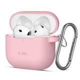 Tech-Protect Silikone Cover Apple AirPods 4 m. Karabinhage - Lyserød