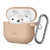 Tech-Protect Silikone Cover Apple AirPods 4 m. Karabinhage - Beige