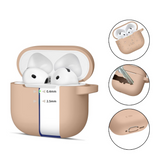 Tech-Protect Silikone Cover Apple AirPods 4 m. Karabinhage - Beige