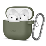 Tech-Protect Silikone Cover Apple AirPods 4 m. Karabinhage - Grøn