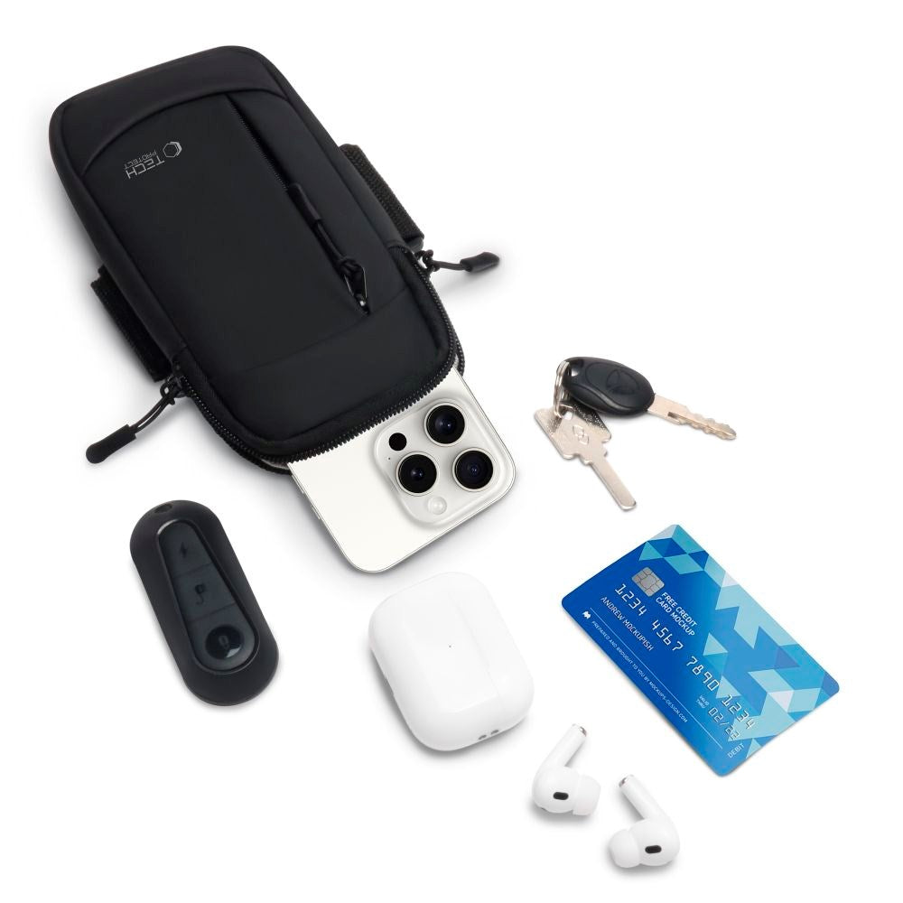 Tech-Protect - Universal Løbearmbånd - Sort / Hvid