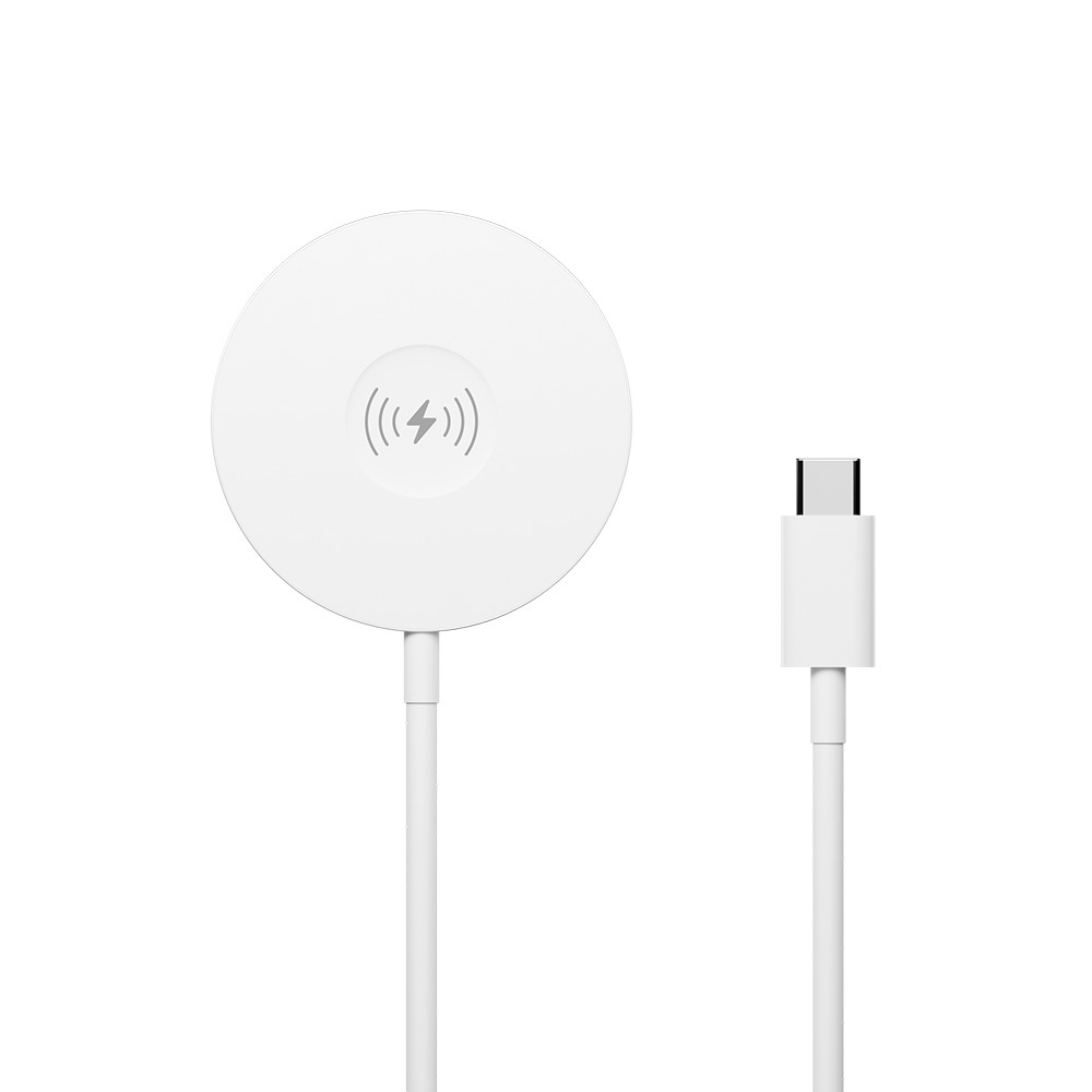 Forever MAWC-400 - 3-i-1 Magnetisk Trådløs Oplader - 15W - USB-C - MagSafe Kompatibel - Hvid