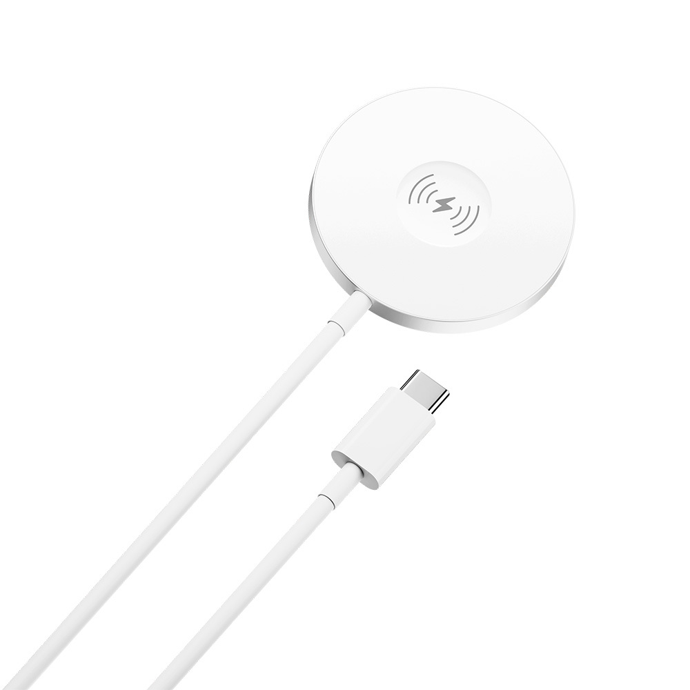 Forever MAWC-400 - 3-i-1 Magnetisk Trådløs Oplader - 15W - USB-C - MagSafe Kompatibel - Hvid