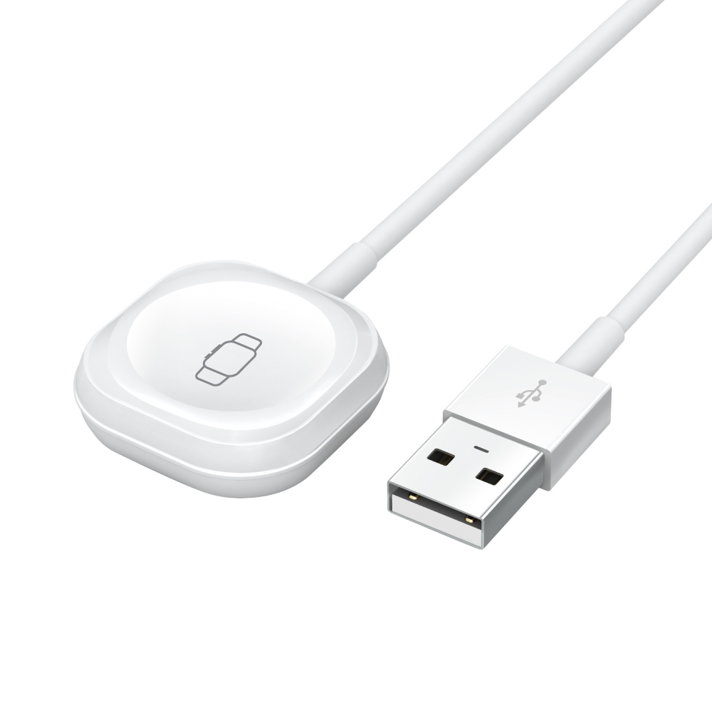 Forever MASM-100 - 3W - Trådløs Oplader til Smartwatch - USB-A - MagSafe Kompatibel - Hvid