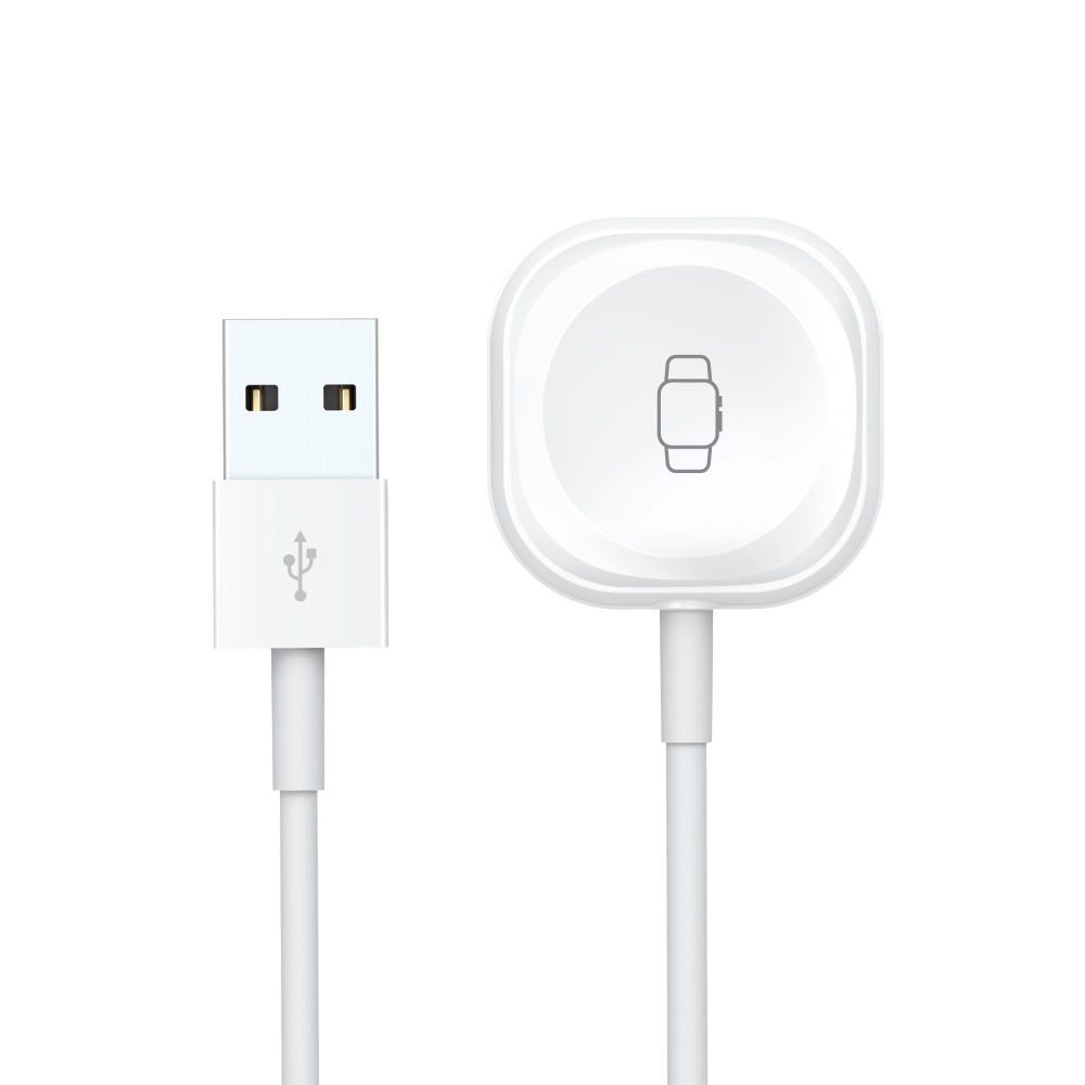 Forever MASM-100 - 3W - Trådløs Oplader til Smartwatch - USB-A - MagSafe Kompatibel - Hvid