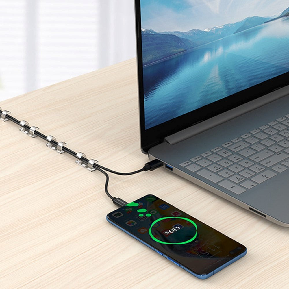 CableCreation Dobbeltklæbende Kabelholder i Small - 50 stk - Gennemsigtig