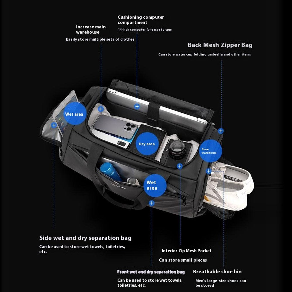 WEPOWER Sportsrygsæk – Praktisk Gymtaske med Stor Plads til Rejse og Arbejde - Beige