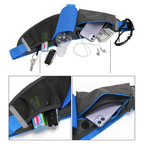 Løbebælte m. Lomme til Vandflaske - Vandtæt - Rød