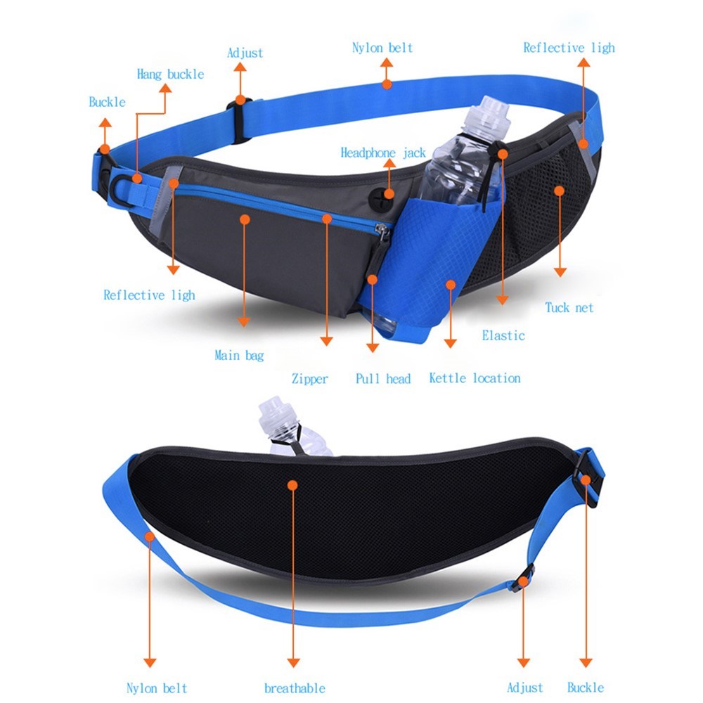 Løbebælte m. Lomme til Vandflaske - Vandtæt - Grøn