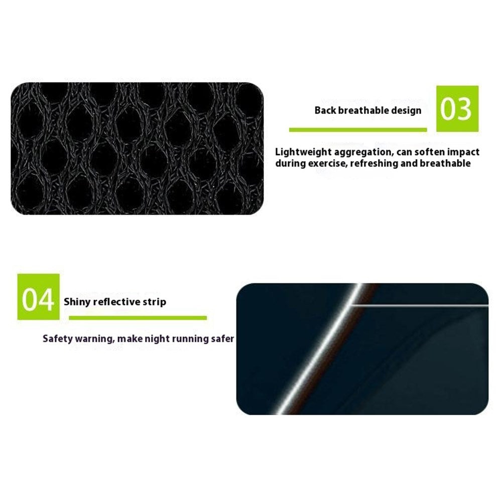 Multifunktionelt Løbebælte - 2 x Lynlåslomme - 1 x Holder til Drikkedunk - Sort