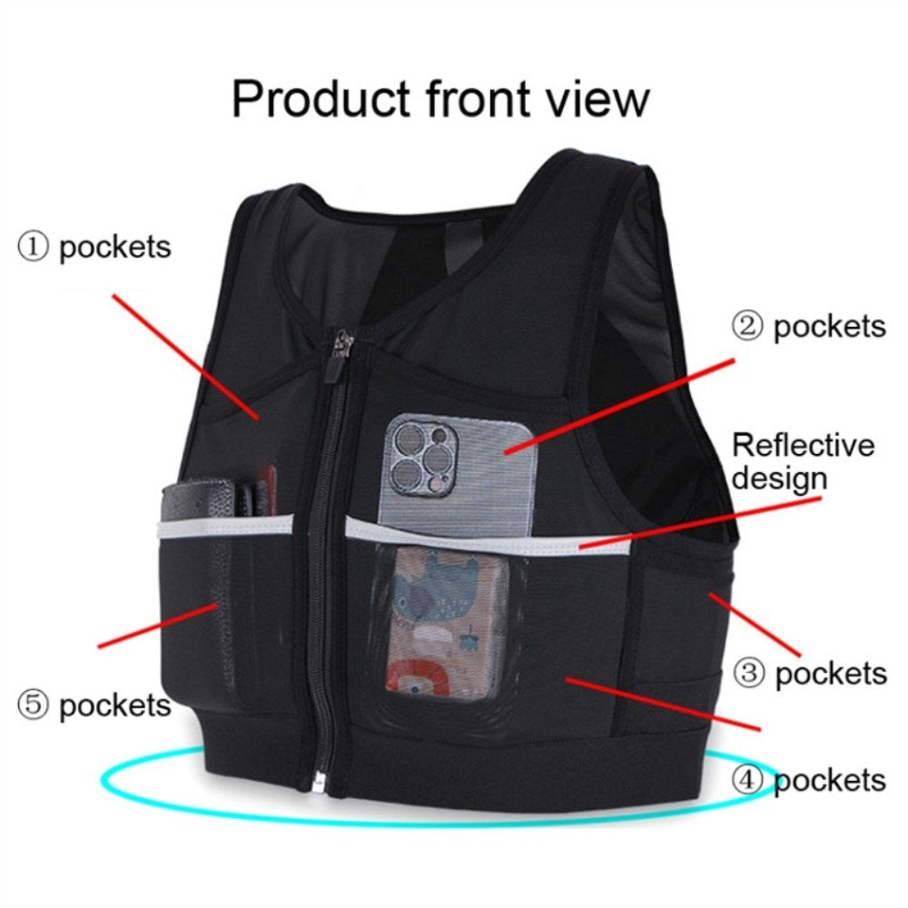 Løbevest m. Refleks - Størrelse M - Sort